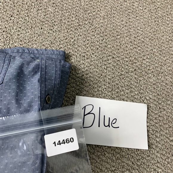 Prana Mens Shirt Size Large Blue Embroidered Short Sleeves Button Up‎ Pockets - Picture 11 of 11